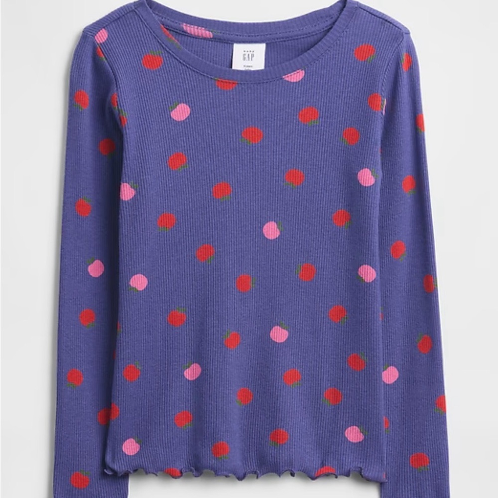 NWT babyGap Apples Ribbed Crewneck T-Shirt